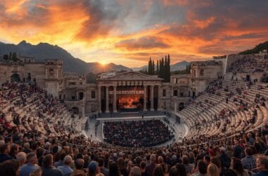 Tragediyanın Tarihsel Yolculuğu: Antik Yunan’dan Günümüze İnsan Dramı 29 Antik Yunan döneminde tragedya sahnesinde maskeli oyuncuların oynadığı bir tiyatro gösterisi.